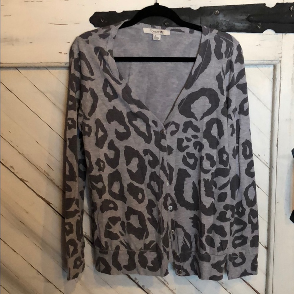 Forever 21 Leopard Print Cardigan